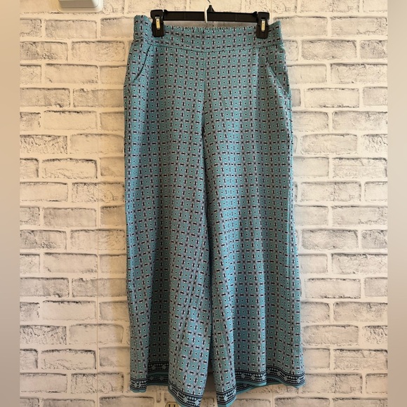 Women’s Max Studio two tone blue wide leg lightweight loose pants Large - Picture 1 of 5